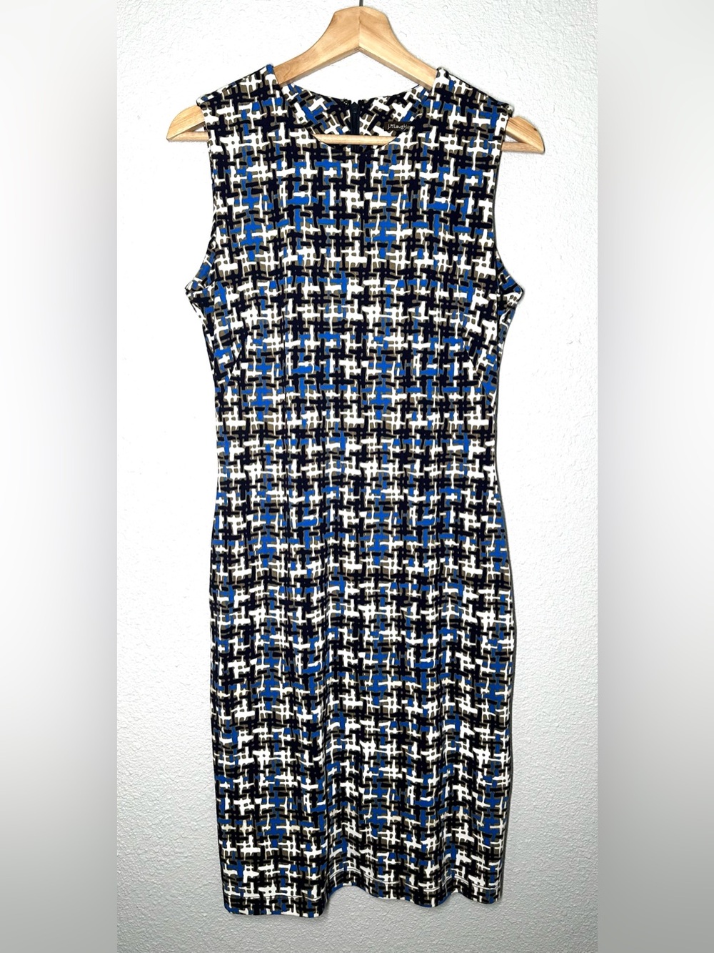 J. McLaughlin Sleeveless Houndstooth Plaid Print Dress Women’s Size Small